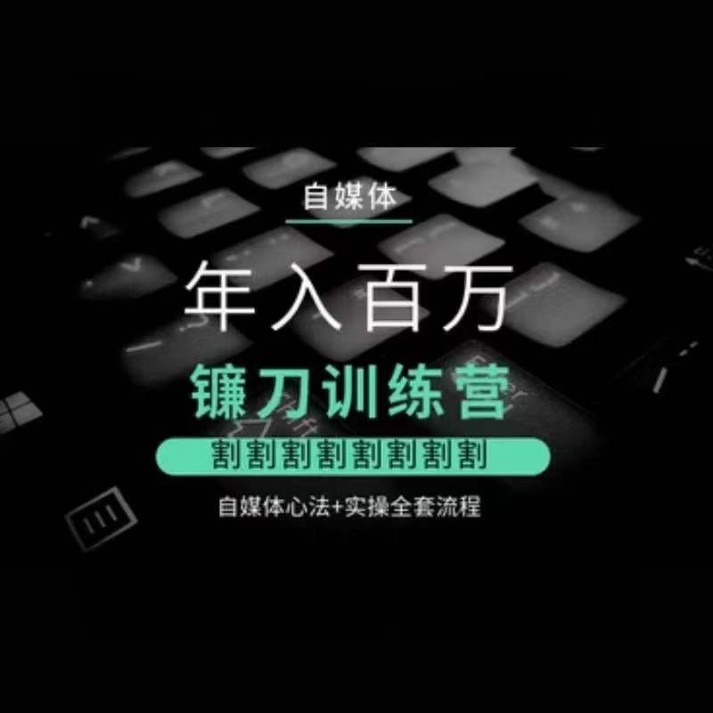 自媒体年入百万镰刀训练营，割割割割割割割割，自媒体心法+实操全套流程-副业库