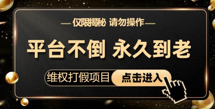 维权打假项目，电商平台不倒，项目长久到老，零投入，高回报，日入1000+（仅揭秘，勿操作）-副业库