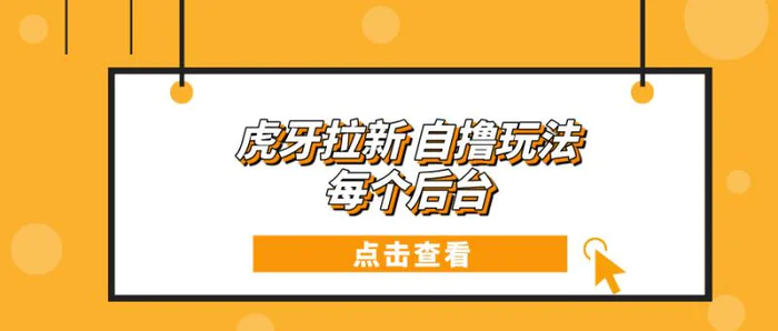 （13631期）虎牙拉新项目玩法 每个后台每天100+-副业库