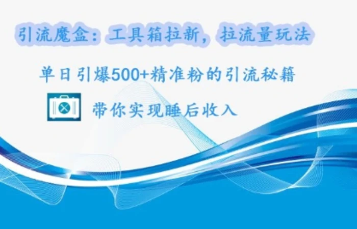 引流魔盒：工具箱拉新，拉流量玩法，单日引爆500+精准粉的引流秘籍-副业库