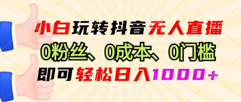 （13720期）小白玩转抖音无人直播，0粉丝、0成本、0门槛，轻松日入1000+-副业库