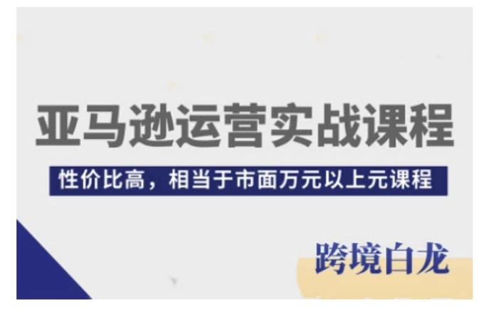 亚马逊运营实战课程，亚马逊从入门到精通，性价比高，相当于市面万元以上元课程-副业库
