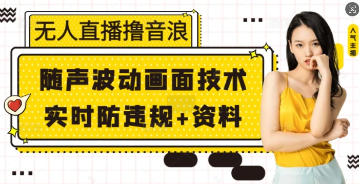 无人直播撸音浪+随声波动画面技术+实时防违规+资料【揭秘】-副业库