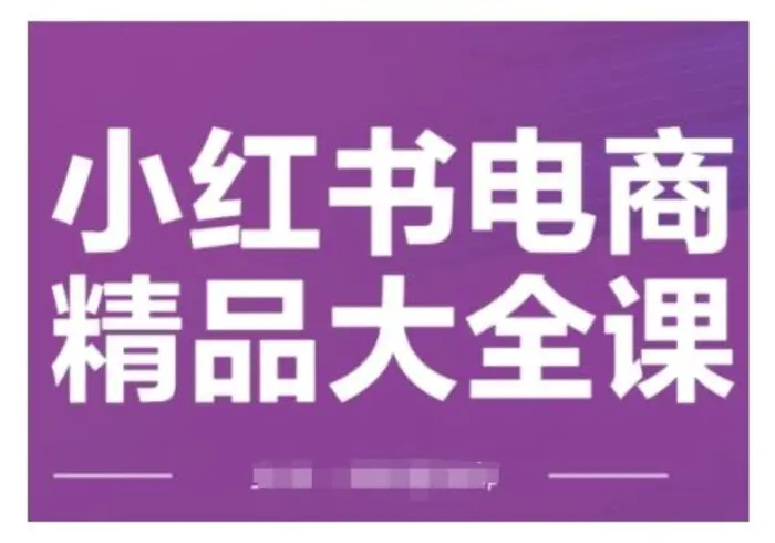 小红书电商精品大全课，快速掌握小红书运营技巧，实现精准引流与爆单目标，轻松玩转小红书电商-副业库