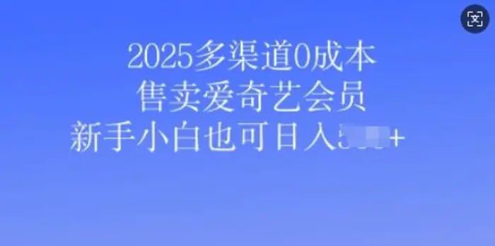 2025多渠道0成本售卖爱奇艺会员，新手小白也可日入多张-副业库