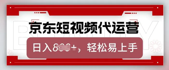 京东带货代运营，2025年翻身项目，只需上传视频，单月稳定变现8k【揭秘】-副业库