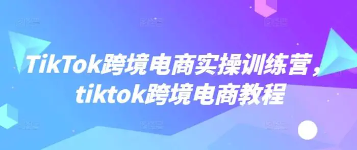 TikTok跨境电商实操训练营，tiktok跨境电商教程-副业库