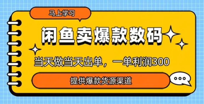 闲鱼卖爆款货源，当天做当天出单，一单利润3张-副业库