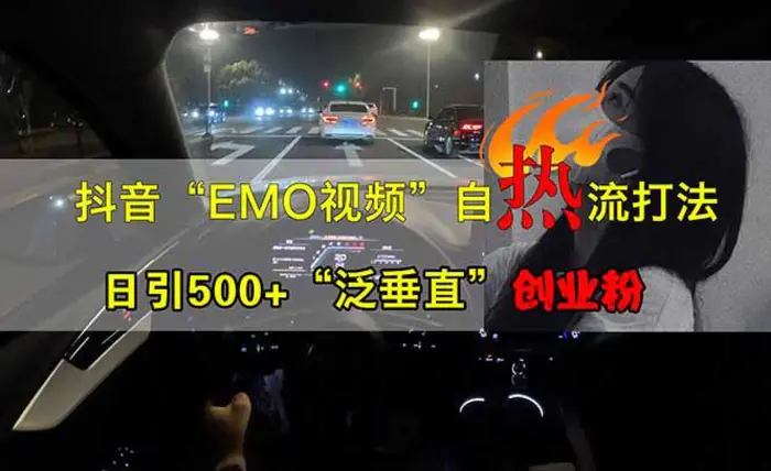 （14135期）抖音EMO自热流创业粉打法，三天起千粉号，单视频十万播放量，多账号矩…-副业库