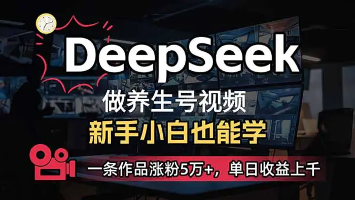 （14199期）小白用DeepSeek做养生号，一条作品涨粉5万+，单日收益上千-副业库