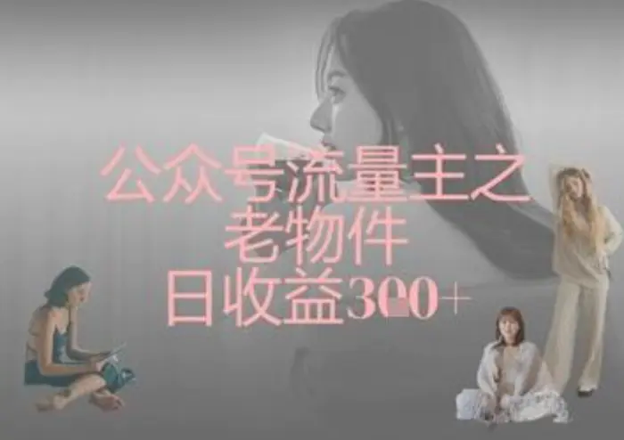 公众号流量主之老物件日收益300+-副业库