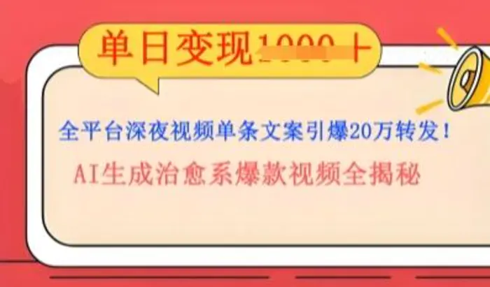 全平台深夜文案新风口：DeepSeek生成百万播放量金句，治愈系内容涨粉速度快4倍-副业库