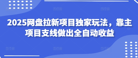 2025网盘拉新项目独家玩法，靠主项目支线做出全自动收益-副业库